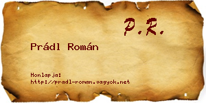 Prádl Román névjegykártya